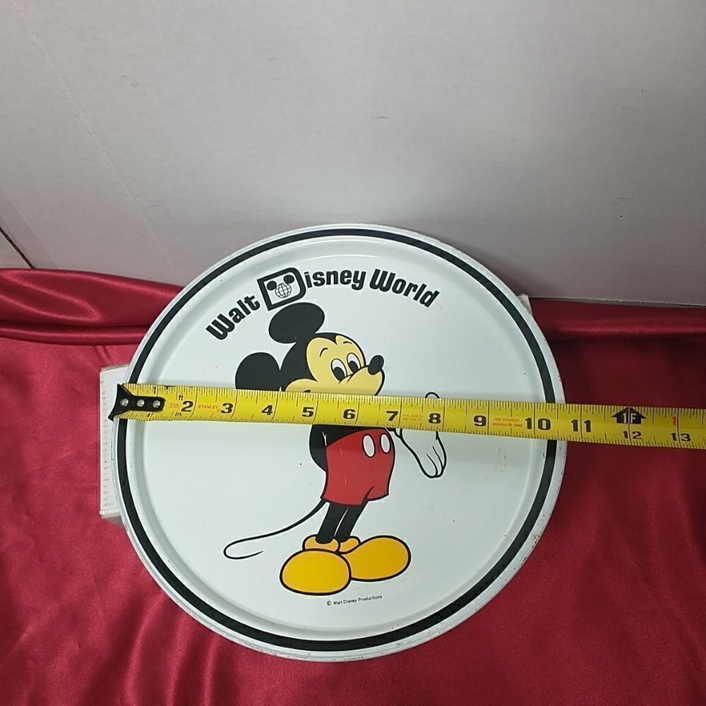 Vintage Original Walt Disney World Mickey Mouse Metal Catch All Tray Retro Plate - Picture 2 of 3